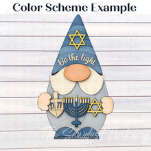 Load image into Gallery viewer, Hanukkah Gnome SVG File | Laser Cut File | Standing Hanukkah Gnome SVG File | Gnome | Gnome Shelf Sitter | Menorah Gnome SVG