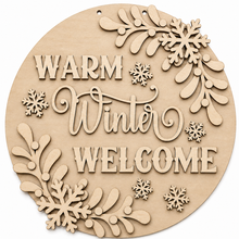 Load image into Gallery viewer, Warm Winter Welcome Door Hanger SVG | Winter Laser Cut File (Digital Download)
