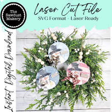 Load image into Gallery viewer, Snowman Ornament Trio Bundle 3.5" Christmas Ornament SVG File | Laser Cut File | Christmas Ornament SVG | Snowman Ornament svg | Snowman SVG
