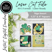 Load image into Gallery viewer, Lucky Irish St Patrick's Sign Laser Cut File | Laser Cut File | Interchangeable Frame | St. Patrick's Sign Inserts | Irish Sign Bundle