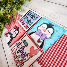 Load image into Gallery viewer, Valentine Penguin Winter Love Laser Cut File | Laser Cut File | Interchangeable Frame | Valentine Sign Inserts | Valentine Penguin SVG