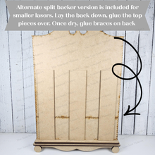 Load image into Gallery viewer, Cottage Cabinet Scallop Lattice Interchangeable Base SVG | Home Decor SVG | Laser Cut File | Interchangeable Shelf Sitter SVG