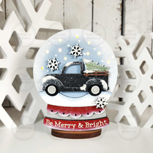 Load image into Gallery viewer, Christmas Truck Lighted Snow Globe Ornament SVG File | Laser Cut File | Fairy Light Ornament svg | Ornament SVG | Winter svg