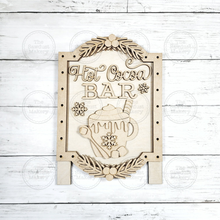 Load image into Gallery viewer, Hot Cocoa Bar Light Up Sign SVG File | Laser Cut File | Christmas SVG File | Door Hanger SVG | Hot Cocoa Bar svg file