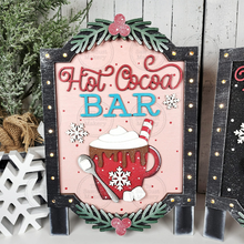 Load image into Gallery viewer, Hot Cocoa Bar Light Up Sign SVG File | Laser Cut File | Christmas SVG File | Door Hanger SVG | Hot Cocoa Bar svg file