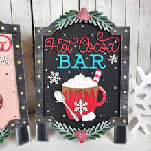 Load image into Gallery viewer, Hot Cocoa Bar Light Up Sign SVG File | Laser Cut File | Christmas SVG File | Door Hanger SVG | Hot Cocoa Bar svg file