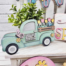Load image into Gallery viewer, Hello Spring Tiered Tray SVG File | Spring svg  | Laser Cut File | Glowforge | Spring SVG File | Bloom SVG | Flowers | Spring Truck