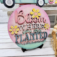 Load image into Gallery viewer, Hello Spring Tiered Tray SVG File | Spring svg  | Laser Cut File | Glowforge | Spring SVG File | Bloom SVG | Flowers | Spring Truck