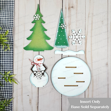 Load image into Gallery viewer, Add-on File for Decorative Interchangeable Pedestal Stand | Snowman Tree Scene | Laser Cut File | Seasonal Interchangeable | Pedestal SVG