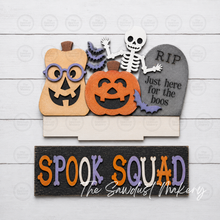 Load image into Gallery viewer, Add-on for Interchangeable Window Box | Spook Squad Halloween Window Box Insert SVG | Laser Cut File | Window Box Shelf Sitter
