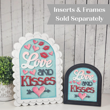 Load image into Gallery viewer, Interchangeable Large Arched Boho Sign Insert | Love and Kisses Sign | SVG Laser Cut File | Boho Signs | Seasonal Interchangeable SVG