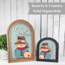 Load image into Gallery viewer, Interchangeable Large & Small Arched Boho Sign Insert | Welcome Autumn Scarecrow Sign | Laser Cut File | Boho Signs | Seasonal Interchangeable SVG