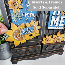 Load image into Gallery viewer, Cottage Cabinet Scallop Lattice Interchangeable Base SVG | Home Decor SVG | Laser Cut File | Interchangeable Shelf Sitter SVG