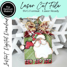 Load image into Gallery viewer, Breadboard Santa Christmas Ornament SVG File | Laser Cut File | Christmas Ornament Kit | Ornament SVG | Ho Ho Ho | Personalized