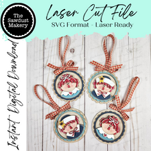 Load image into Gallery viewer, Primitive Raggedy Christmas Ornament SVG File | Laser Cut File | Christmas Ornament SVG | Raggedy Ann & Andy SVG