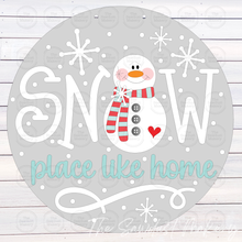 Load image into Gallery viewer, Snow Place Like Home Door Hanger SVG | Snowman Laser Cut File (Digital Download)