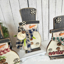 Load image into Gallery viewer, Winter Snowmen Trio SVG | Snowman laser cut file Let it Snow | Glowforge | Snowman | Frosty | Brrr | Snowflakes |Winter SVG