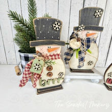 Load image into Gallery viewer, Winter Snowmen Trio SVG | Snowman laser cut file Let it Snow | Glowforge | Snowman | Frosty | Brrr | Snowflakes |Winter SVG