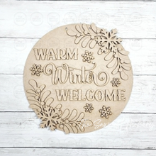 Load image into Gallery viewer, Warm Winter Welcome Door Hanger SVG | Winter Laser Cut File (Digital Download)