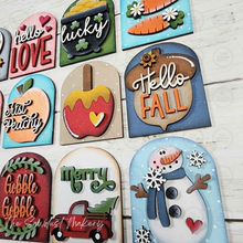 Load image into Gallery viewer, Mini Arch Sign Set Vol 2 SVG Sign Bundle | Seasonal Interchangeable Mini Sign Bundle | SVG Laser Cut File | Boho Signs