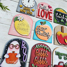Load image into Gallery viewer, Mini Arch Sign Set Vol 2 SVG Sign Bundle | Seasonal Interchangeable Mini Sign Bundle | SVG Laser Cut File | Boho Signs