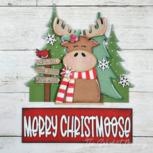 Load image into Gallery viewer, Add-on for Interchangeable Window Box | Moose Christmas Window Box Insert SVG | Laser Cut File | Window Box Shelf Sitter