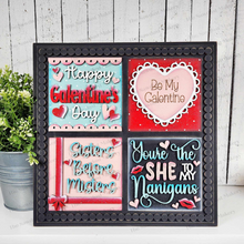 Load image into Gallery viewer, Valentine Galentine Laser Cut File | Laser Cut File | Interchangeable Frame | Valentine Sign Inserts | Valentine SVG | Sisters SVG | Besties