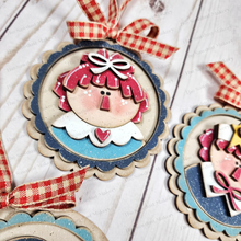 Load image into Gallery viewer, Primitive Raggedy Christmas Ornament SVG File | Laser Cut File | Christmas Ornament SVG | Raggedy Ann & Andy SVG