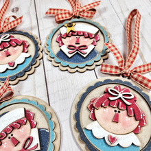 Load image into Gallery viewer, Primitive Raggedy Christmas Ornament SVG File | Laser Cut File | Christmas Ornament SVG | Raggedy Ann & Andy SVG