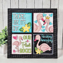 Load image into Gallery viewer, Flamingo Summer Sign Laser Cut File | Laser Cut File | Interchangeable Frame | Flamingo Sign Inserts | Flamingo Sign Bundle