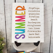 Load image into Gallery viewer, Sweet Summertime Popsicle Trio Sign Bundle Laser Cut File | Interchangeable Frame | Summer Sign Inserts | 5" x 6.25" signs