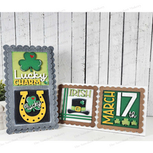 Load image into Gallery viewer, Decorative Interchangeable Double Window Scalloped Sign Holder | 4.25" Sign Holder | Scallop Scrolled Frame SVG | Interchangeable Frame