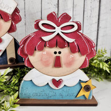 Load image into Gallery viewer, Primitive Raggedy Ann & Andy Americana Shelf Sitter Standing File SVG | Laser Cut File | Americana decor | Primitive Shelf Sitter SVG