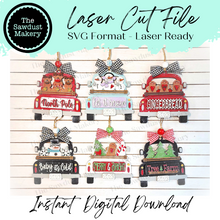 Load image into Gallery viewer, Truck Ornament Starter Bundle SVG File | Laser Cut File | Christmas Ornament Kit | Ornament SVG | Christmas SVG | Christmas Truck Ornament