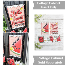Load image into Gallery viewer, Add-on Watermelon Cottage Cabinet Insert SVG | Laser Cut File | Cottage Cabinet Shelf Sitter | Seasonal Insert | Interchangeable Decor