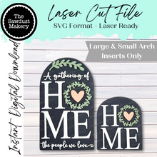 Load image into Gallery viewer, Interchangeable Large & Small Arched Boho Sign Insert | Home Sign | SVG Laser Cut File | Boho Signs | Seasonal Interchangeable SVG