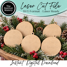 Load image into Gallery viewer, Simple 3" Round Ornament SVG File | Laser Cut File | Blank Ornament Shape Digital Download