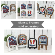 Load image into Gallery viewer, 4th of July Mini Arch Sign Set SVG Sign Bundle | Seasonal Interchangeable Mini Sign Bundle | SVG Laser Cut File | Boho Signs
