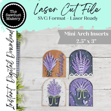 Load image into Gallery viewer, Lavender Mini Arch Sign Set SVG Sign Bundle | Seasonal Interchangeable Mini Sign Bundle | SVG Laser Cut File | Boho Signs