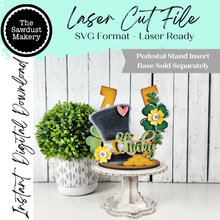 Load image into Gallery viewer, Add-on File for Decorative Interchangeable Pedestal Stand | St. Patrick's Scene | Laser Cut File | Seasonal Interchangeable | Pedestal SVG
