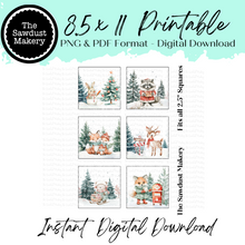 Load image into Gallery viewer, Cute Woodland Friends 2.5" Square Printables