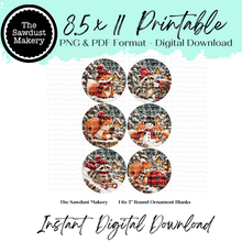 Load image into Gallery viewer, Buffalo Plaid Woodland Animals 3" Round Printables