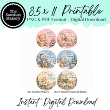 Load image into Gallery viewer, Baby's First Christmas 3" Round Printables