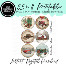 Load image into Gallery viewer, Country Christmas 3" Round Printables