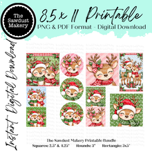 Load image into Gallery viewer, Reindeer Printable 2 Sheet Bundle Project Pack