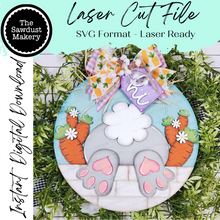 Load image into Gallery viewer, Bunny Butt Easter Door hanger SVG Laser File | Easter Laser Cut File | Laser Cut SVG | Easter Door Hanger | Easter svg