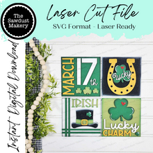 Load image into Gallery viewer, Irish St Patrick's Sign Laser Cut File | Laser Cut File | Interchangeable Frame | St. Patrick's Sign Inserts | Lucky SVG | Irish Sign Bundle