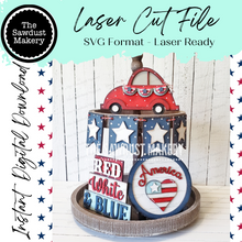 Load image into Gallery viewer, Red, White & Blue America SVG File | Laser Cut File | Glowforge | USA | America | 4th of July | Patriotic | 4th of July svg