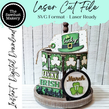 Load image into Gallery viewer, Lucky St. Patrick's Day SVG File | Lucky | Laser Cut File | Glowforge | Lucky SVG File | SVG | Pot of Gold | Rainbow | Irish
