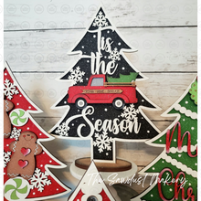 Load image into Gallery viewer, Standing Christmas Tree SVG Laser File | Christmas Tree SVG | Mantle SVG Decor | Christmas Tree Decor | Snowflake Trees | Glowforge Files